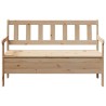 Banc extérieur 119x76x44 cm en bois de pin massif 