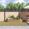 Lit de Jardin Surélevé Marron avec Aspect Bois 240x80x44 cm Acier 