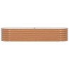 Lit de Jardin Surélevé Marron avec Aspect Bois 240x80x44 cm Acier 