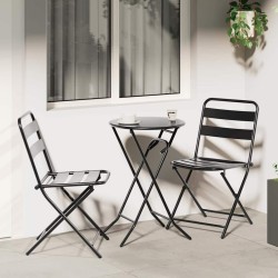 Ensemble Bistro pliant 3 pièces acier anthracite 