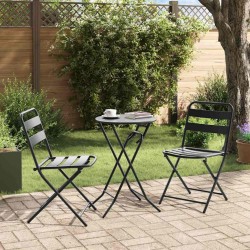 Ensemble Bistro pliant 3 pièces acier anthracite 