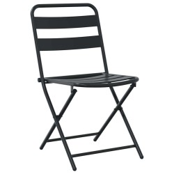 Ensemble Bistro pliant 3 pièces acier anthracite 