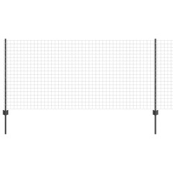 Clôture Euro avec 22 Piquets Grise 1x25 m Acier 