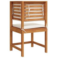 Fauteuil de jardin d'angle avec coussins en bois d'acacia solide 