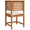 Fauteuil de jardin d'angle avec coussins en bois d'acacia solide 