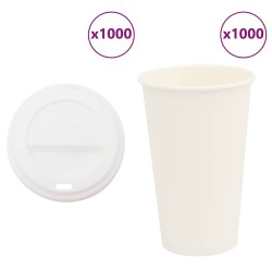Tasses à café en papier avec couvercles 1000 pcs 16oz 400ml 