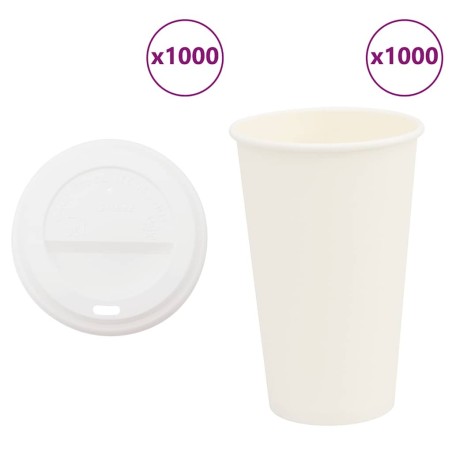 Tasses à café en papier avec couvercles 1000 pcs 16oz 400ml 
