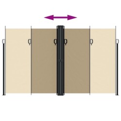 Auvent latéral rétractable beige 200x600 cm 