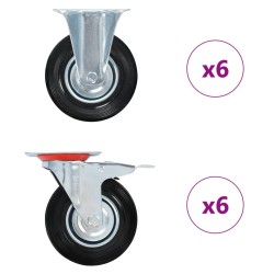 12 pcs Roulettes 125 mm 