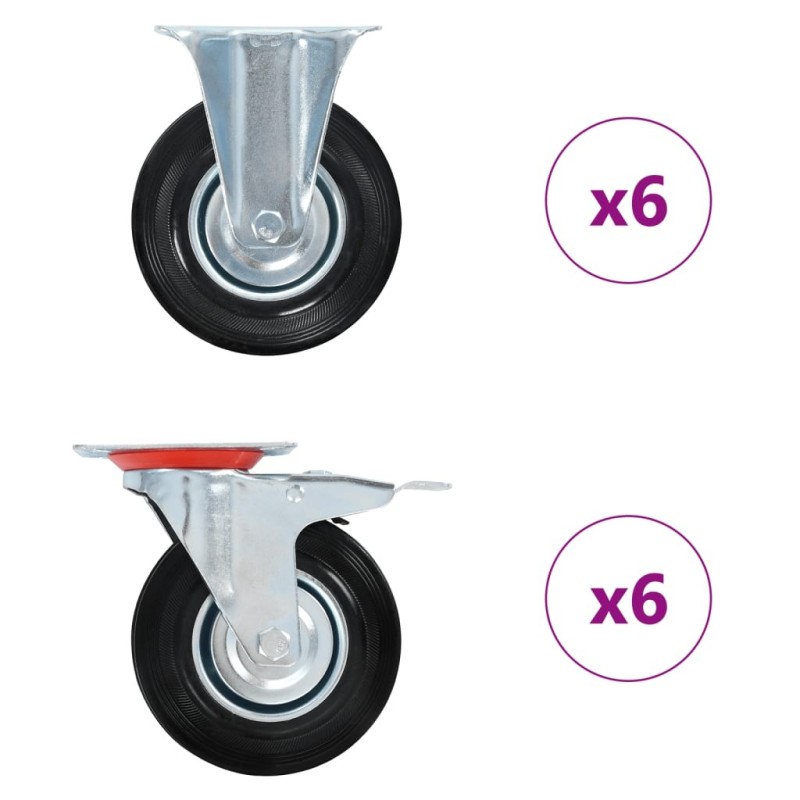 12 pcs Roulettes 125 mm 