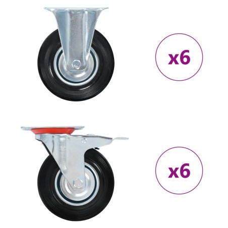 12 pcs Roulettes 125 mm 