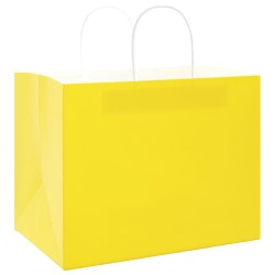 Sacs en papier 250 pcs avec poignées jaune 32x22x24 cm 