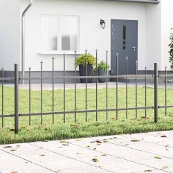 Clôture de jardin en acier avec sommet en arc, 5,1x0,75 m 