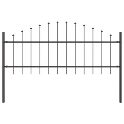 Clôture de jardin en acier avec sommet en arc, 5,1x0,75 m 