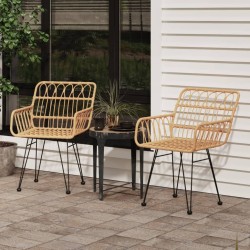 Chaises de jardin lot de 2 accoudoir 56x64x80 cm Résine tressée 
