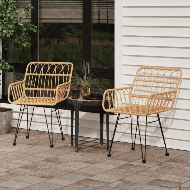 Chaises de jardin lot de 2 accoudoir 56x64x80 cm Résine tressée 