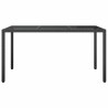 Table de repas de jardin noire 150x90x75 cm Poly Rattan 