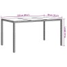Table de repas de jardin noire 150x90x75 cm Poly Rattan 
