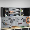 Armoire à outils murale avec panneau perforé Noir 150x20x55 cm Acier 
