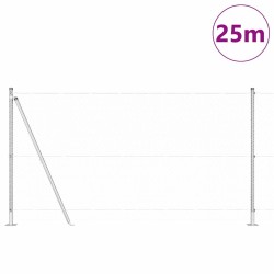 Ensemble de Clôture Ensemble de 2 Acier galvanisé 25 x 1,2 m 