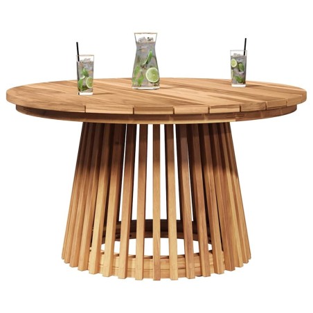 Table de Café de Jardin Ø70x40 cm en Bois Massif Teck 