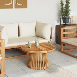 Table de Café de Jardin Ø70x40 cm en Bois Massif Teck 