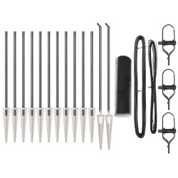 Set de clôture Ensemble de 2 Gris Acier galvanisé 