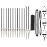 Set de clôture Ensemble de 2 Gris Acier galvanisé 