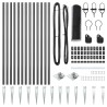 Set de clôture Ensemble de 2 Gris Acier galvanisé 