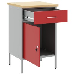 Cabinet de travail Rouge 50x55x84 cm Acier 
