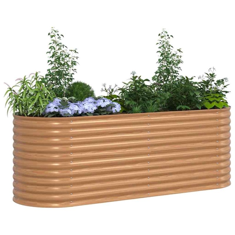 Parterre de jardin marron - Apparence bois 240x80x81 cm en acier 