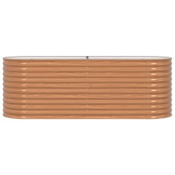 Parterre de jardin marron - Apparence bois 240x80x81 cm en acier 
