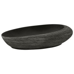 Vasque à poser gris et noir ovale 59x40x14 cm céramique 