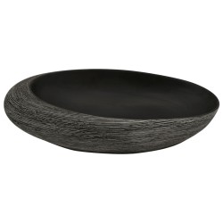 Vasque à poser gris et noir ovale 59x40x14 cm céramique 