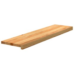 Marches d'escalier 2 pcs marron clair 100x30x2 cm chêne massif 