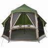 Tente de famille Tipi verte pour 6 personnes, imperméable. 