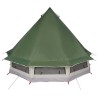 Tente de famille Tipi verte pour 6 personnes, imperméable. 