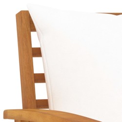 Banc de jardin avec coussin crème 120 cm Bois solide d'acacia 