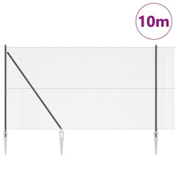Clôture en fil soudé avec 7 piquets d'ancrage Gris 1.6x10 m Acier 