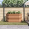 Jardin surélevé marron avec aspect bois 160x80x81 cm en acier 