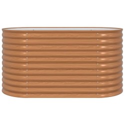 Jardin surélevé marron avec aspect bois 160x80x81 cm en acier 
