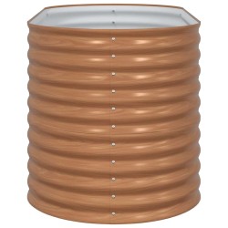 Jardin surélevé marron avec aspect bois 160x80x81 cm en acier 