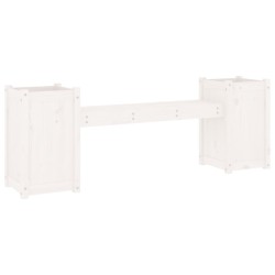 Banc avec jardinières blanc 180x36x63 cm bois massif de pin 