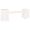 Banc avec jardinières blanc 180x36x63 cm bois massif de pin 
