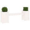 Banc avec jardinières blanc 180x36x63 cm bois massif de pin 