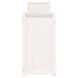 Banc avec jardinières blanc 180x36x63 cm bois massif de pin 