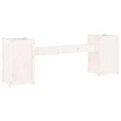 Banc avec jardinières blanc 180x36x63 cm bois massif de pin 