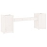 Banc avec jardinières blanc 180x36x63 cm bois massif de pin 