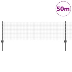Clôture en fil soudé avec 22 poteaux U Gris 0,6x50 m Acier 