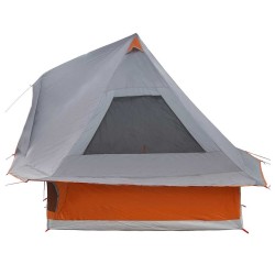 Tente Tipi Grise et Orange Imperméable pour 6 Personnes. 